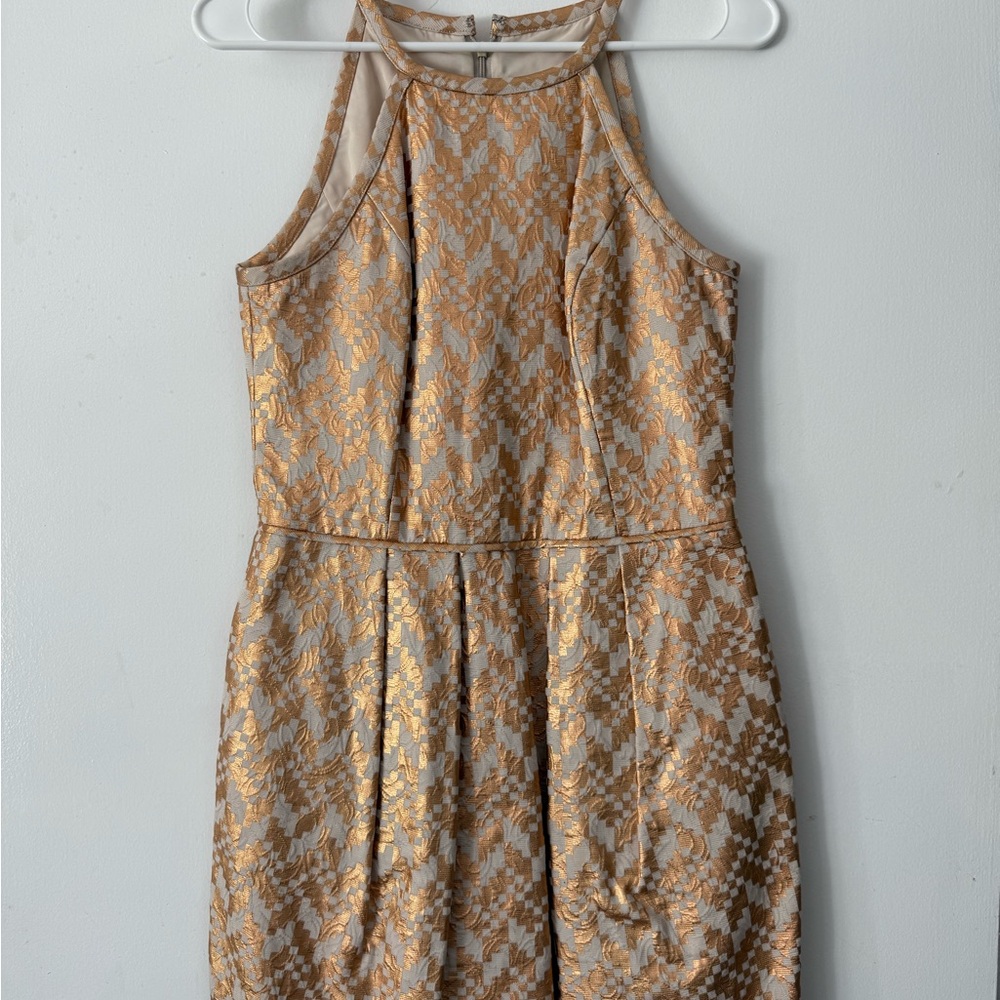 Rachel Roy metalic Gold and Cream Women's bubble Dress